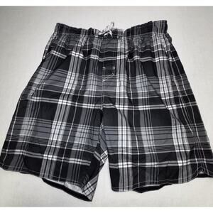 Paradise Collection Men's XL Black Plaid Swim Shorts Trunks Polyester